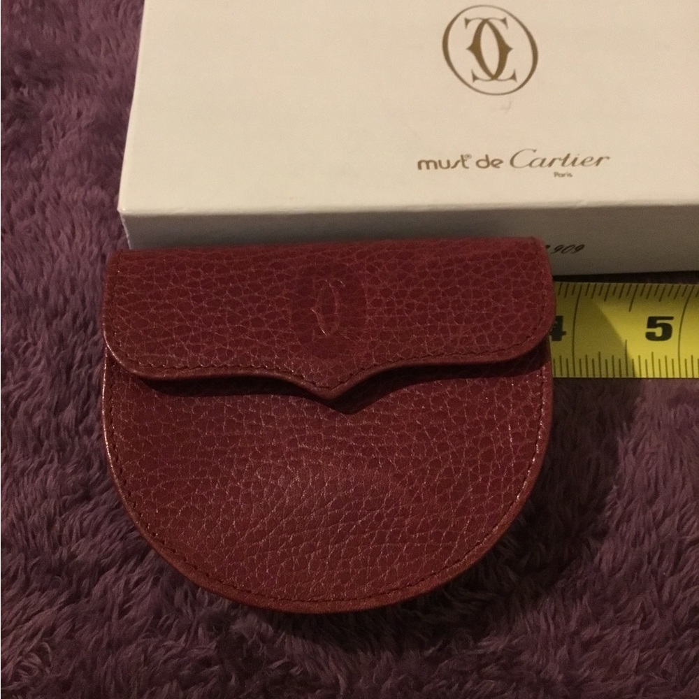 Authentic Cartier Bordeaux Leather Coin Holder - Picture 10 of 14